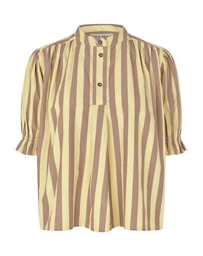 Stine Goya - Striped Smocked Gathered Top - Equestrian Sun 